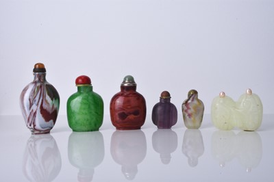 Lot 147 - A group of six Chinese glass snuff bottles, 19th/20th century