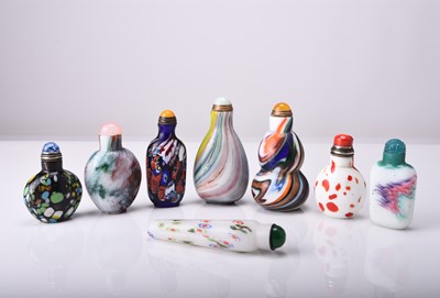 Lot 151 - A group of eight Chinese glass snuff bottles, 19th/20th century