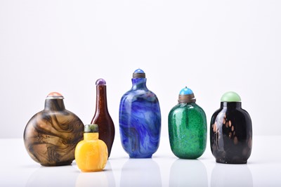 Lot 155 - A group of six Chinese glass snuff bottles, 19th/20th century