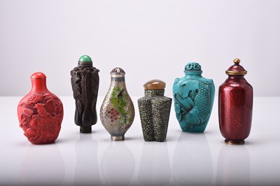 Lot 161 - A group of six Chinese snuff bottles, 20th century