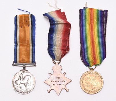 Lot 174 - WW1 Medal Trio - KIA, Yorkshire Regiments