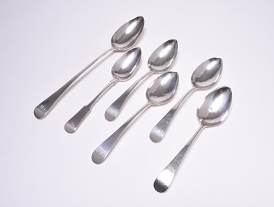 Lot 157 - A set of four George III Newcastle silver tablespoons