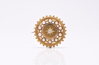 Lot 15 - A late 19th century diamond and untested pearl brooch