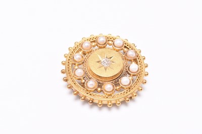 Lot 15 - A late 19th century diamond and untested pearl brooch