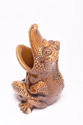 Lot 24 - Burmantofts faience crocodile spoon warmer, late 19th century