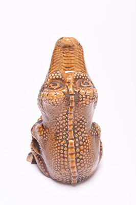 Lot 24 - Burmantofts faience crocodile spoon warmer, late 19th century