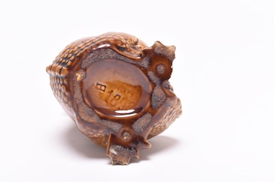 Lot 24 - Burmantofts faience crocodile spoon warmer, late 19th century