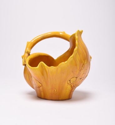 Lot 31 - Burmantofts faience vase or basket, late 19th century