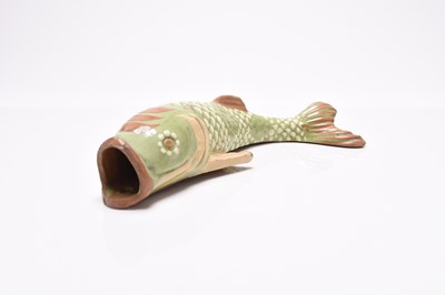 Lot 37 - Two Barnstaple art pottery fish wall pockets, late 19th century