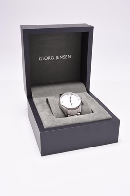 Lot 441 - Georg Jensen: A gentleman's stainless steel Delta Classic bracelet watch