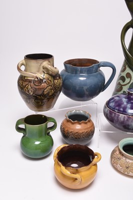 Lot 41 - A collection of Barnstaple art pottery, predominantly CH Brannam and Baron