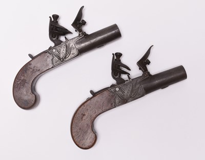 Lot 248 - Pair of flintlock boxlock pistol by S. Davis, London, early 19th century