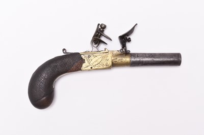 Lot 255 - A flintlock boxlock pocket pistol by Bond (London), early 19th century