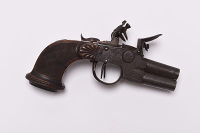 Lot 172 - Scarce Belgian four-barrelled flintlock pistol by Auguste Francotte, early 19th century
