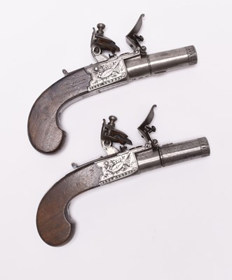 Lot 267 - Pair of English flintlock pocket pistols by Stevens (London)