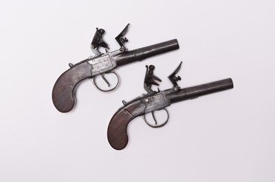 Lot 268 - A pair of English flintlock boxlock pocket pistols, early 19th century