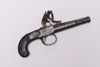 Lot 271 - English flintlock pocket pistol by Griffin (London), early 19th century