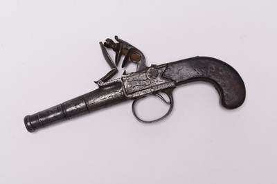 Lot 271 - English flintlock pocket pistol by Griffin (London), early 19th century