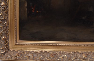 Lot 299 - Henry Raeburn Dobson (1901-1985) Spinning Wool before the Fireplace