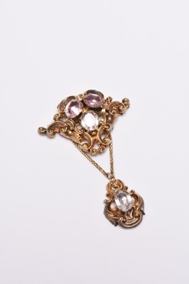 Lot 359 - A mid 19th century stone set brooch