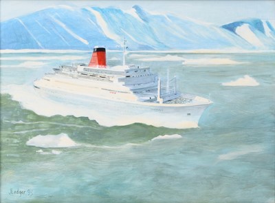 Lot 31 - Janet Ledger (b.1931) Sagafjord Ocean Liner