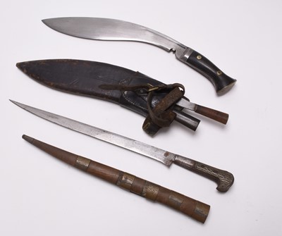 Lot 230 - Second World War kukri knife presented to RSM Copestake, with an Indian Pesh-Kabz