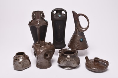 Lot 47 - Seven Bretby Art pottery vases, circa 1900