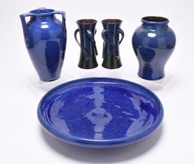 Lot 50 - A group of C H Brannam of Barum (Barnstaple) art pottery