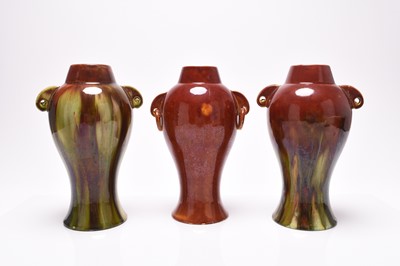 Lot 55 - Four Burmantofts faience vases, late 19th century