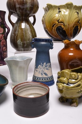 Lot 59 - A collection of British art pottery, late 19th and early 20th century