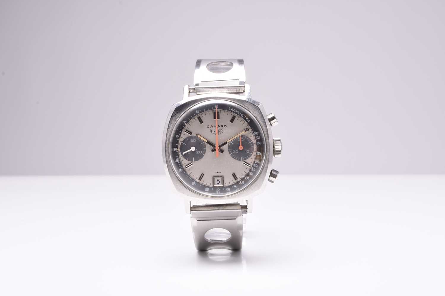 Lot 335 - Heuer: A gentleman's stainless steel Camaro chronograph wristwatch