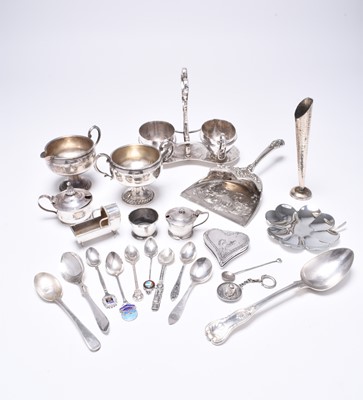 Lot 98 - A small collection of white metal, silver and plated wares