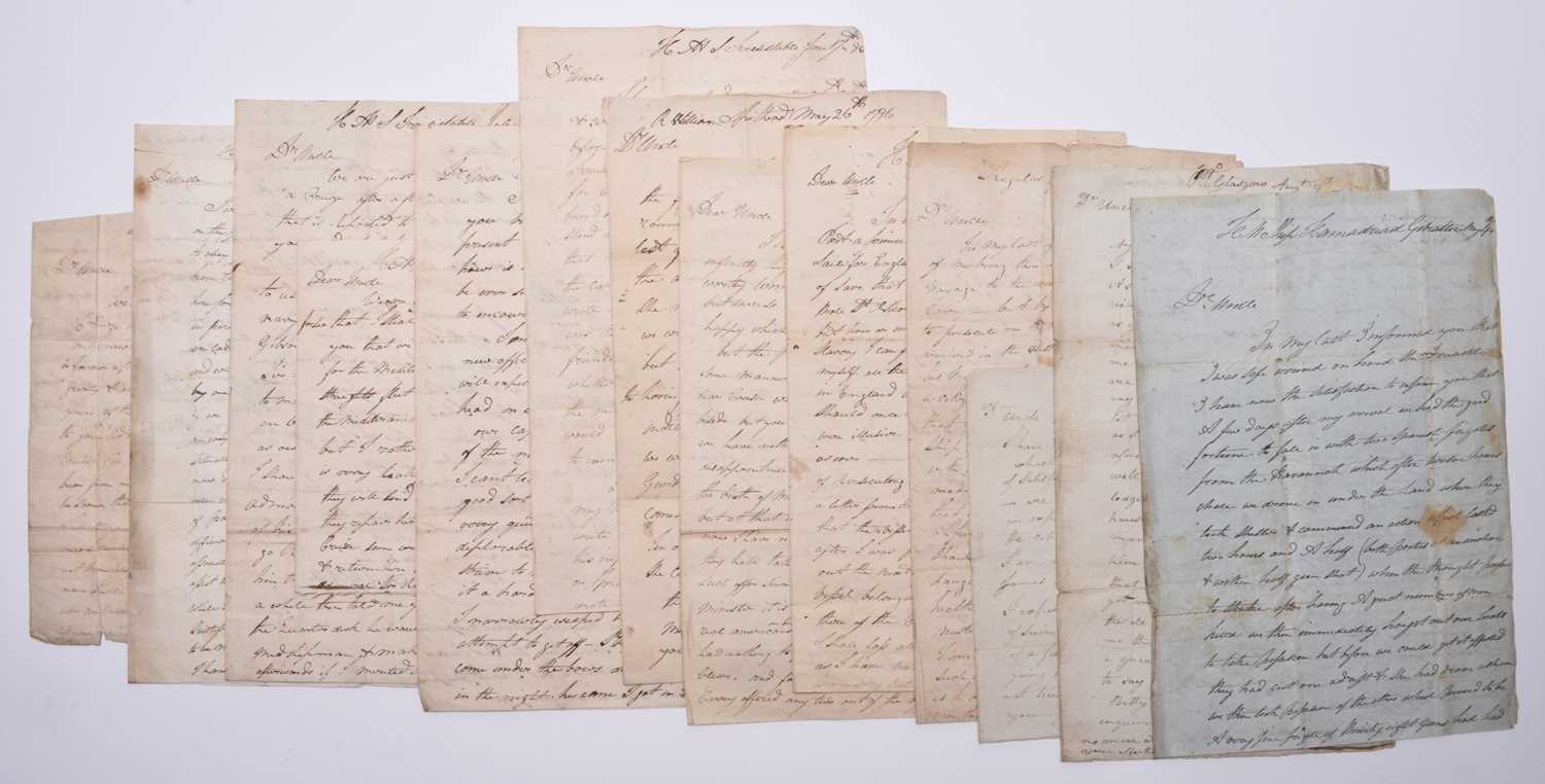 Lot 29 - ROYAL NAVY. Correspondence archive, to and from Hugh McKibbin, Master's Mate, circa 1791-1800.