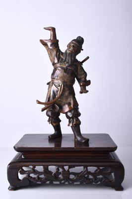 Lot 274 - A Japanese bronze figure of a warrior, Meiji era