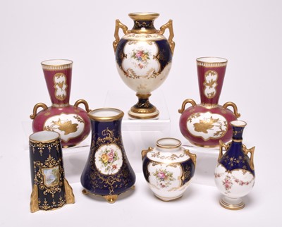 Lot 64 - A group of Coalport vases including an Aesthetic Movement pair