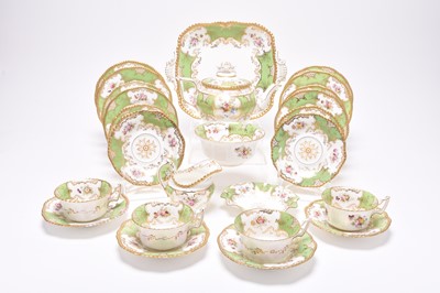 Lot 68 - A group of Coalport green batwing teawares, early 20th century