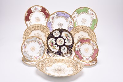 Lot 69 - An assembled group of Coalport and a pair of Copeland plates