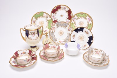 Lot 69 - An assembled group of Coalport and a pair of Copeland plates