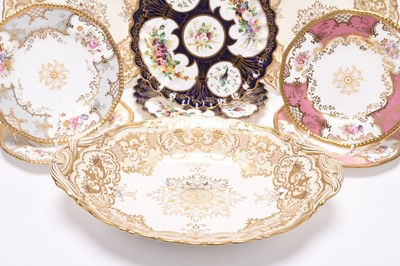 Lot 69 - An assembled group of Coalport and a pair of Copeland plates