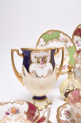 Lot 69 - An assembled group of Coalport and a pair of Copeland plates