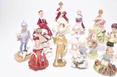 Lot 139 - Sixteen Royal Worcester figures and two Paragon figures