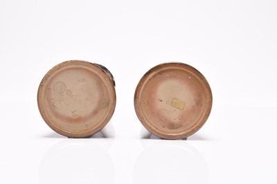Lot 73 - A pair of Royal Doulton stoneware vases with silver-mounts, dated 1906
