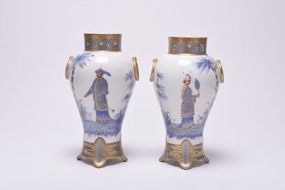 Lot 221 - Pair of French porcelain vases in the Oriental style, late 19th or early 20th century