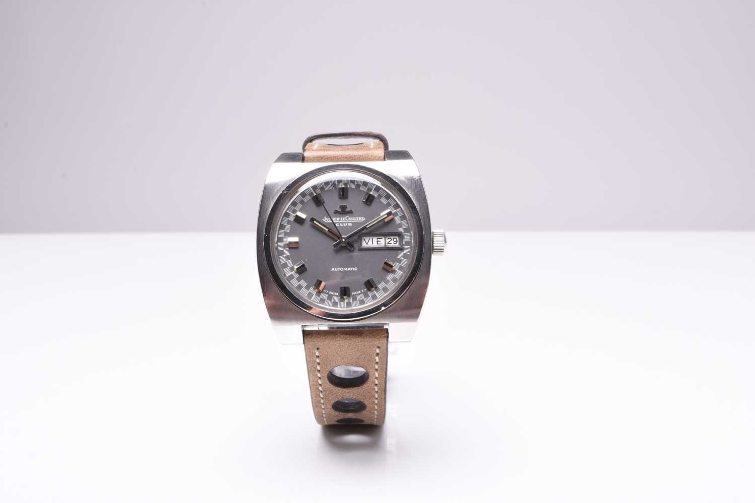 Lot 92 - Jaeger LeCoultre: A stainless steel Club wristwatch