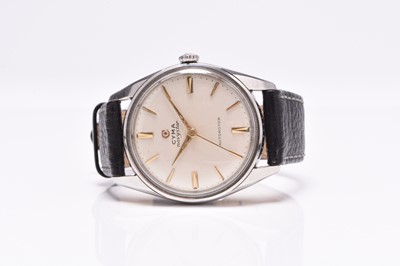 Lot 484 - Cyma: A gentleman's stainless steel Navystar wristwatch