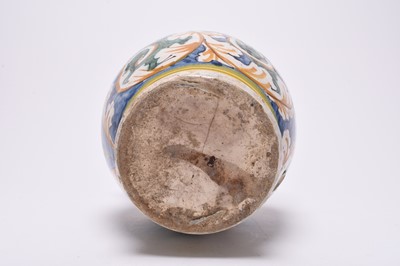 Lot 211 - Italian maiolica wet drug jar, Montelupo, late 17th or early 18th century