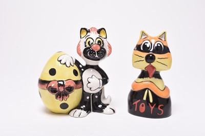 Lot 143 - Two limited edition Lorna Bailey Cats - Santa's Present and Easter Parade