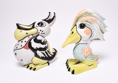 Lot 147 - Lorna Bailey - Grotesque or characterful models of a Pelican and 'Gemma' the duck (2)