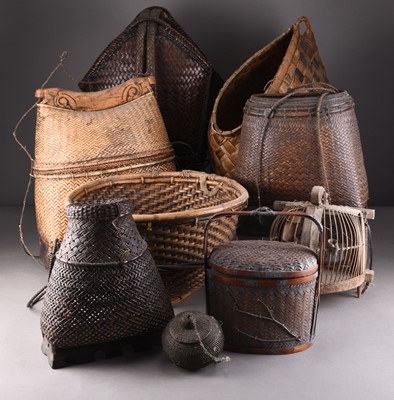 Lot 90 - A collection of Indonesian and East Asian baskets