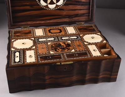 Lot 264 - A large Anglo-Indian coromandel work box, Sri Lanka, 19th century